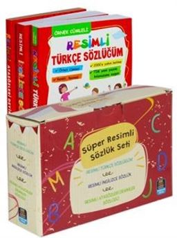 Süper Resimli Sözlük Seti Türkçe-İngilizce Atasözleri (3 Kitap-Kutulu) Tdk Uyumlu