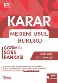 Karar Medeni Usul Hukuku Çözümlü Soru Bankası 