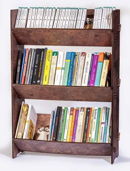 Masaüstü Kitaplık - Üç Katlı - Ceviz Kök (BK-KT009)