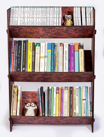 Masaüstü Kitaplık - Üç Katlı - Kızıl Kök (BK-KT011)