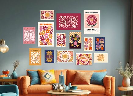 Groovy Temalı Eklektik Poster Seti