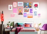 Preppy Temalı Eklektik Poster Seti