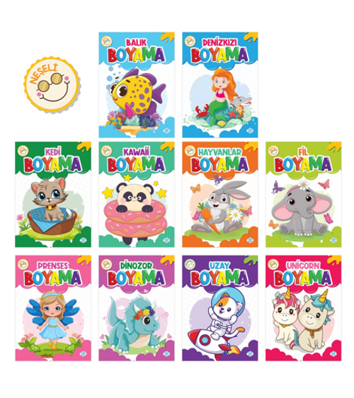 Neşeli Boyama Seti (10 Kitap Takım)