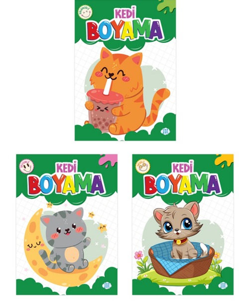 Kedi Boyama Seti (3 Kitap Takım)