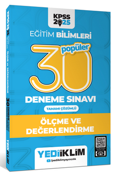 2025 KPSS Eğitim Bilimleri 30 Popüler Ölçme ve Değerlendirme Tamamı Çözümlü Deneme Sınavı 