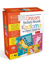 Unicorn Stickerlı Mozaik Kodlama ve Dikkat Geliştirme Oyun Seti 