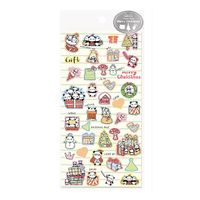 Panda ve Yılbaşı Temalı Parıltılı Sticker Seti • Bullet Journal