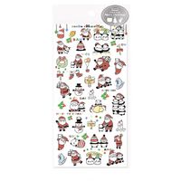 Sevimli Panda ve Yılbaşı Temalı Parıltılı Sticker Seti • Bullet Journal