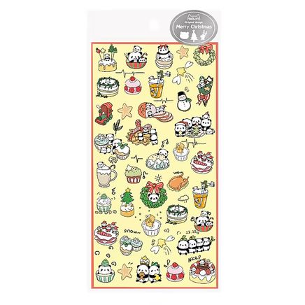 Yılbaşı Temalı Tatlı Panda Sticker Seti • Bullet Journal