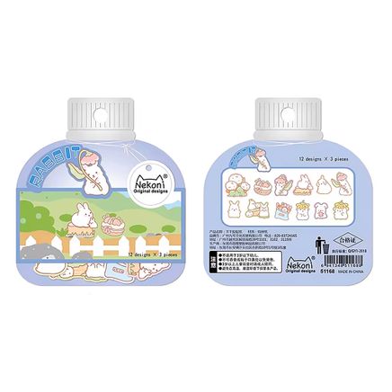 Neşeli Tavşanlar Temalı 36 Adet Sticker Seti • Bullet Journal