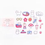 Sevimli Kedi Temalı 40 Adet PET Sticker Seti • Bullet Journal