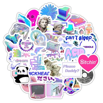 Vaporwave Estetiği Sticker Seti