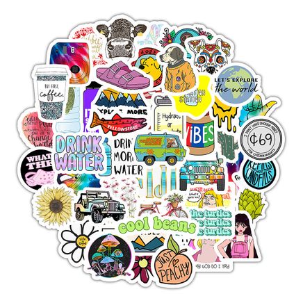 Renkli Vibes Sticker Seti