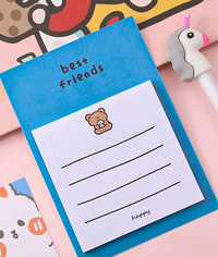 Best Friends Temalı Renkli Memo Pad • Post-it • Sticky Note