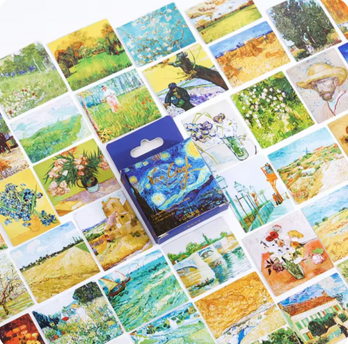Van Gogh Temalı 45 Adet Sticker Seti • Bullet Journal