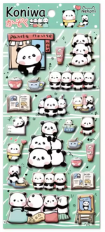Panda Temalı Kabartmalı Sticker Seti • Bullet Journal