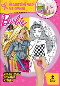 Barbie Çıkartmalı Boyama Kitabı Maketini Yap ve Oyna