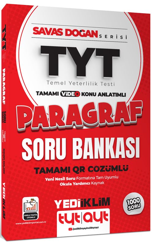 2025 TYT Savaş Doğan Serisi Tamamı Video Konu Anlatımlı ve QR Çözümlü Paragraf Soru Bankası