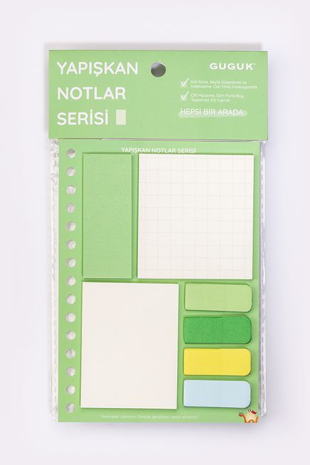 Yeşil Yapışkan Not Seti • Post-it • Sticky Note