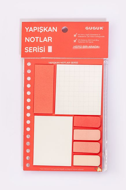 Kırmızı Yapışkan Not Seti • Post-it • Sticky Note