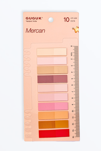 Mercan 10 Renkli Cetvelli Şeffaf Pet Index • Index Sticker • Post-it • Sticky Note