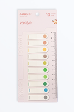 Vanilya Yuvarlak 10 Renkli Cetvelli Şeffaf Pet Index • Index Sticker • Post-it • Sticky Note
