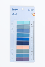 Mavi 10 Renkli Cetvelli Şeffaf Pet Index • Index Sticker • Post-it • Sticky Note