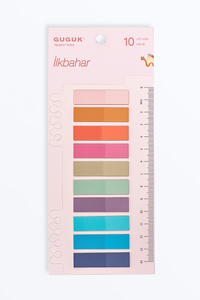 İlkbahar 10 Renkli Cetvelli Şeffaf Pet Index • Index Sticker • Post-it • Sticky Note
