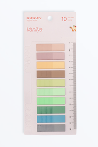 Vanilya 10 Renkli Cetvelli Şeffaf Pet Index • Index Sticker • Post-it • Sticky Note