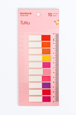 Tutku Yarım 10 Renkli Cetvelli Şeffaf Pet Index • Index Sticker • Post-it • Sticky Note