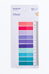 Masal 10 Renkli Cetvelli Şeffaf Pet Index • Index Sticker • Post-it • Sticky Note