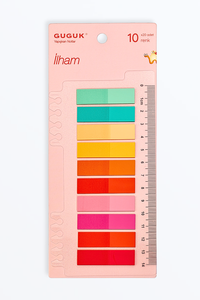 İlham 10 Renkli Cetvelli Şeffaf Pet Index • Index Sticker • Post-it • Sticky Note