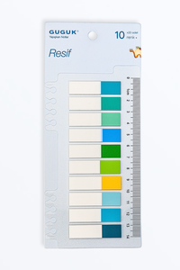 Resif Yarım 10 Renkli Cetvelli Şeffaf Pet Index • Index Sticker • Post-it • Sticky Note