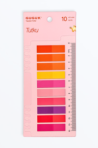 Tutku 10 Renkli Cetvelli Şeffaf Pet Index • Index Sticker • Post-it • Sticky Note
