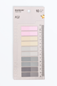 Kül 10 Renkli Cetvelli Şeffaf Pet Index • Index Sticker • Post-it • Sticky Note