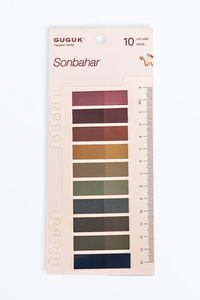 Sonbahar Tonları Temalı 10 Renkli Cetvelli Şeffaf Pet Index • Index Sticker • Post-it • Sticky Note