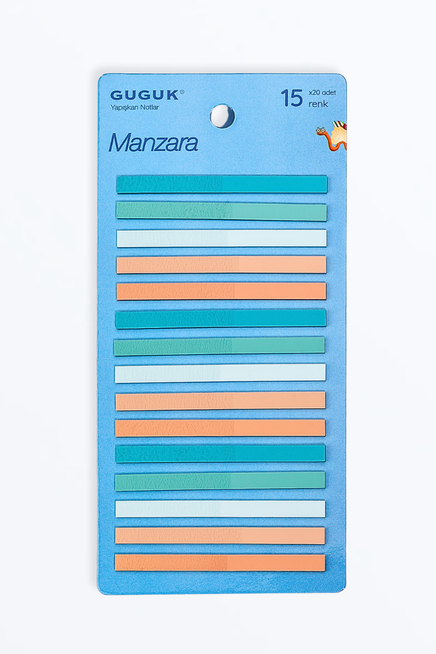 Manzara 15 Renkli Şeffaf Pet Index • Index Sticker • Post-it • Sticky Note