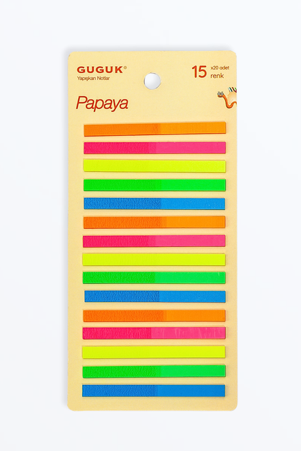 Papaya 15 Renkli Şeffaf Pet Index • Index Sticker • Post-it • Sticky Note