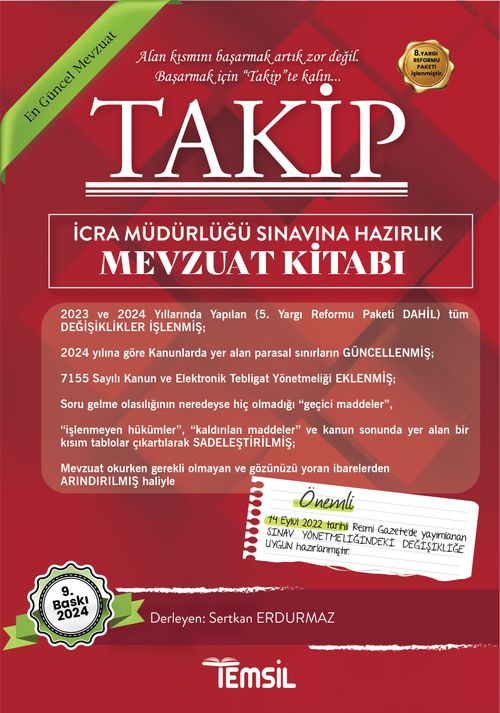 Takip İcra Müdürlüğü Sınavına Hazırlık  Mevzuat Kitabı