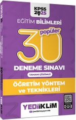 2025 KPSS Eğitim Bilimleri 30 Popüler Öğretim Yöntem ve Teknikleri Tamamı Çözümlü Deneme Sınavı