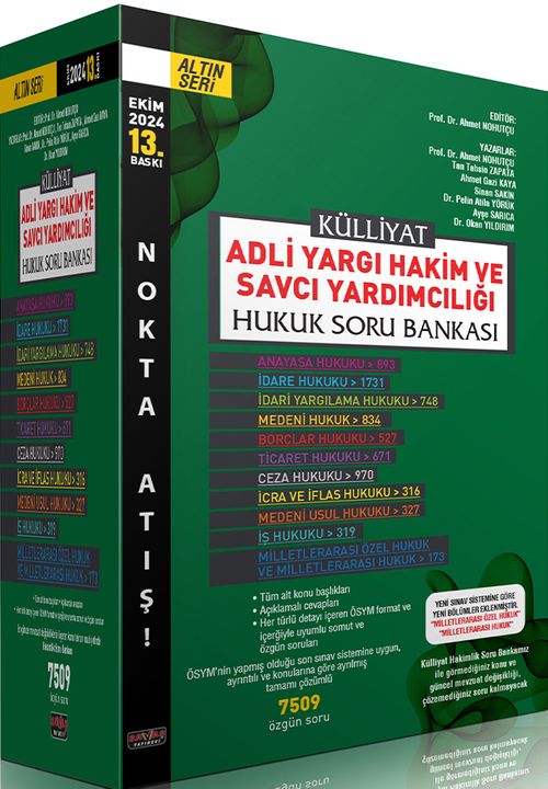 Külliyat Adli Hakim ve Savcı Yardımcılığı Hukuk Soru Bankası