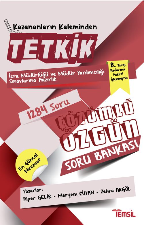 Tetkik İcra Müdürlüğü ve Müdür Yardımcılığı Sınavlarına Hazırlık Çözümlü Soru Bankası