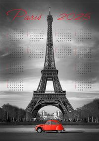 2025 Takvimli Poster - Şehirler - Paris