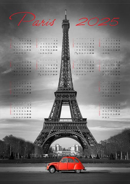 2025 Takvimli Poster - Şehirler - Paris