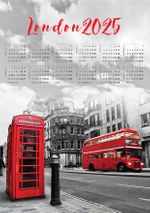 2025 Takvimli Poster - Şehirler - London