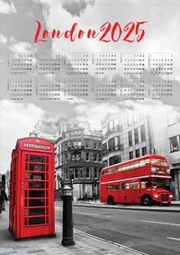 2025 Takvimli Poster - Şehirler - London