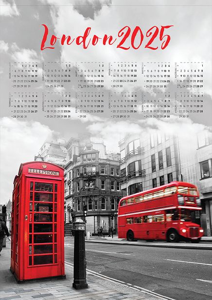 2025 Takvimli Poster - Şehirler - London