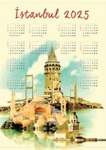2025 Takvimli Poster - Şehirler - İstanbul
