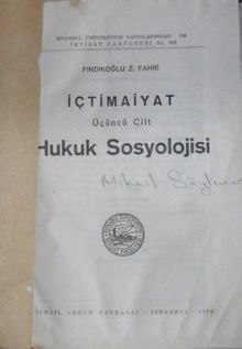 İçtimaiyat – Hukuk Sosyolojisi / 10-C-15