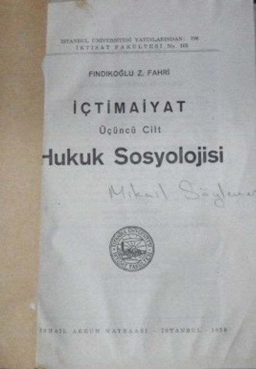 İçtimaiyat – Hukuk Sosyolojisi / 10-C-15
